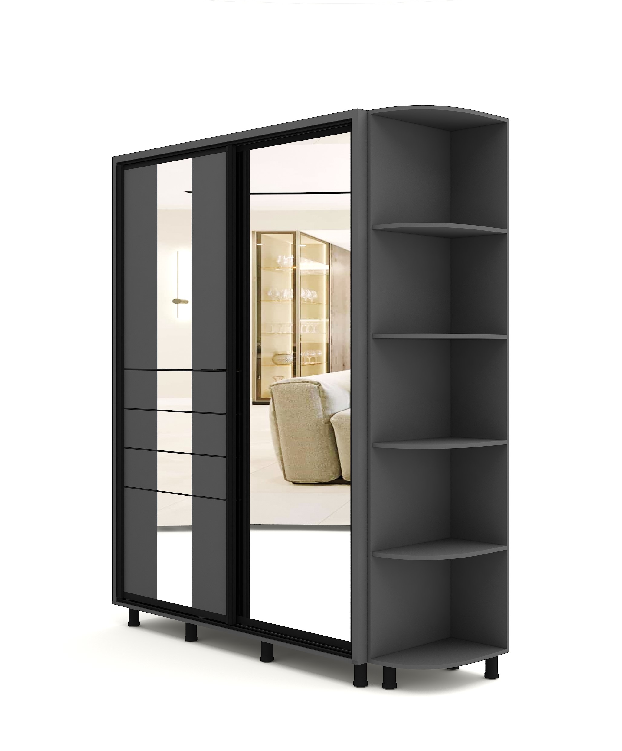 Wardrobe Sliding Doors Attachment — Graphite