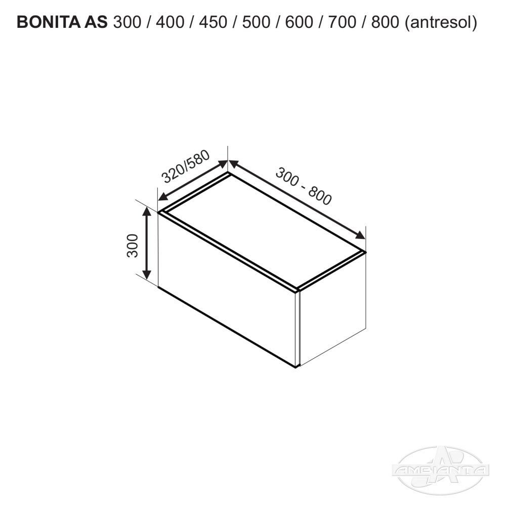 Modul BONITA Antresol AS 400 (modul superior) — Alb