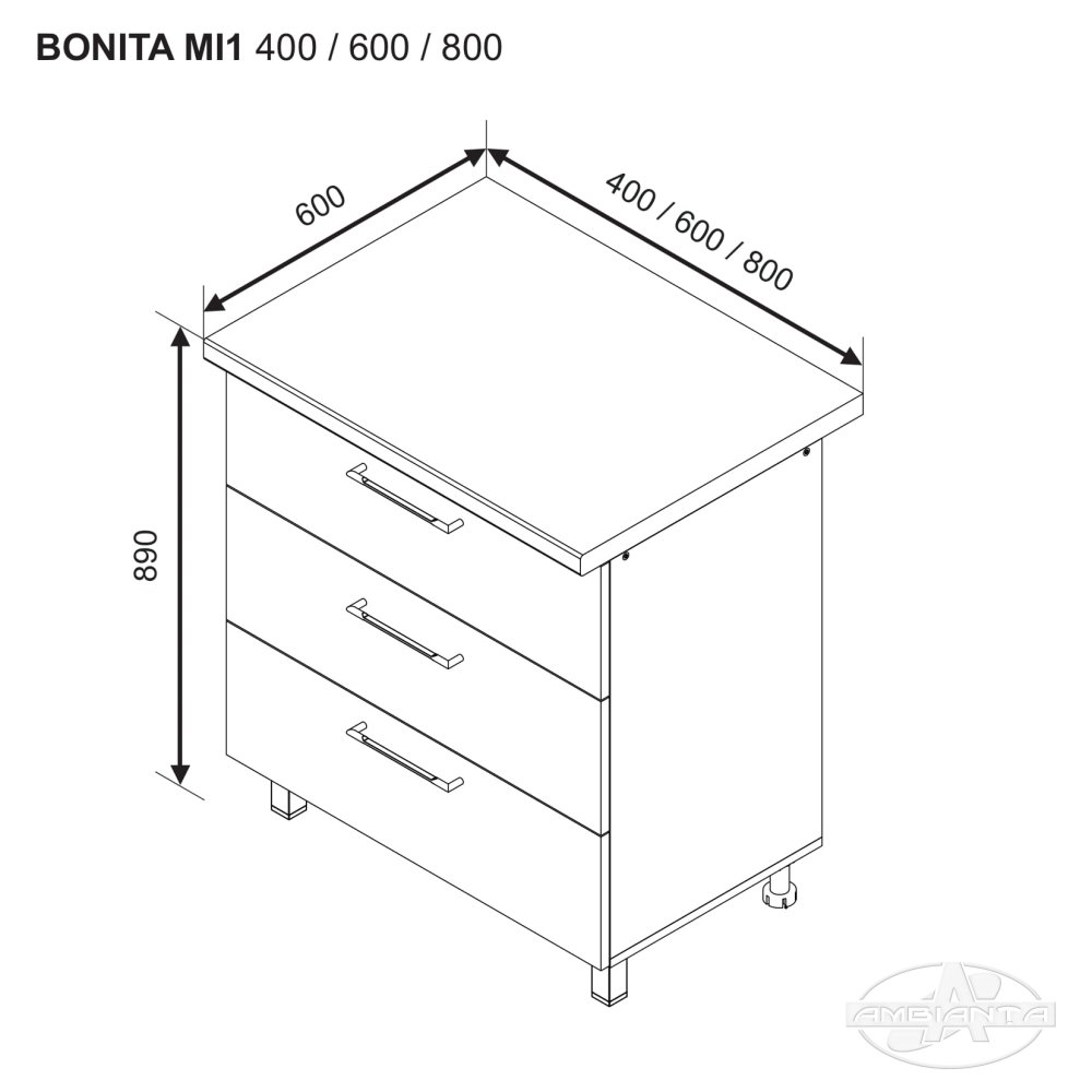 Base module BONITA MI1 800 — White