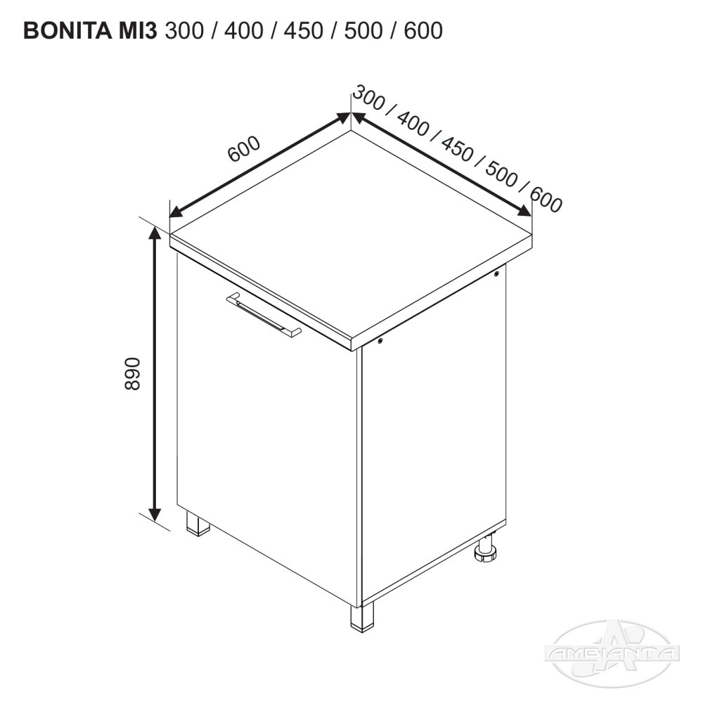 Modul BONITA MI3 500 (modul inferior) — Alb