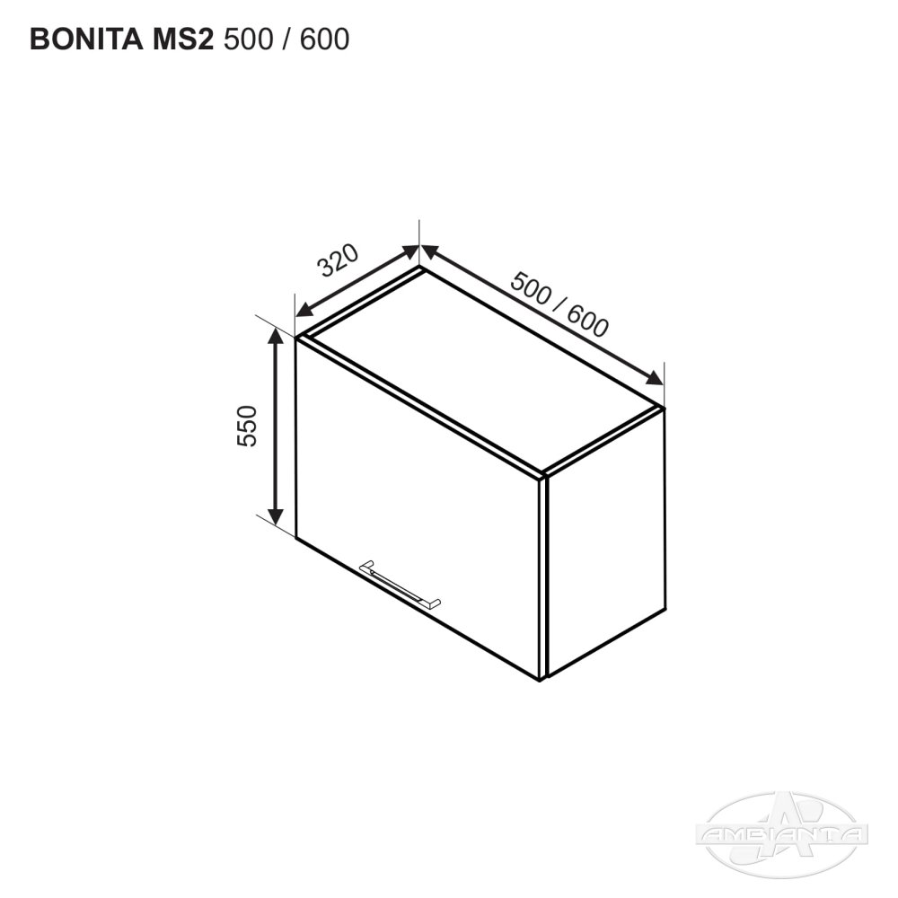 Modul BONITA MS2 500 (modul superior hota) — Alb