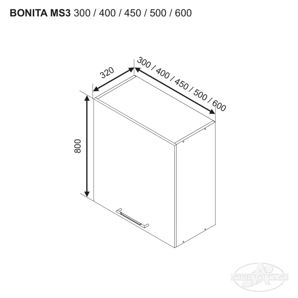 Modul BONITA MS3 400 (modul superior) — Alb