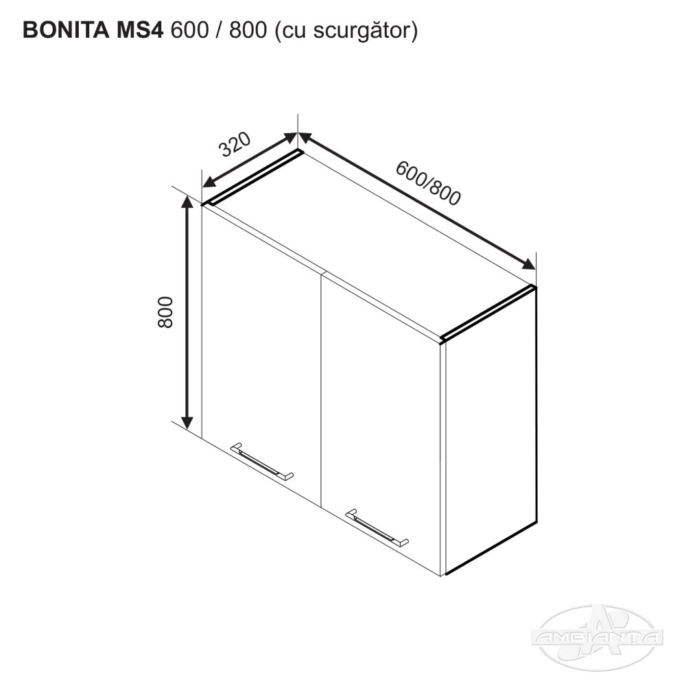 Upper module BONITA MS4 800 (dish drainer) — White