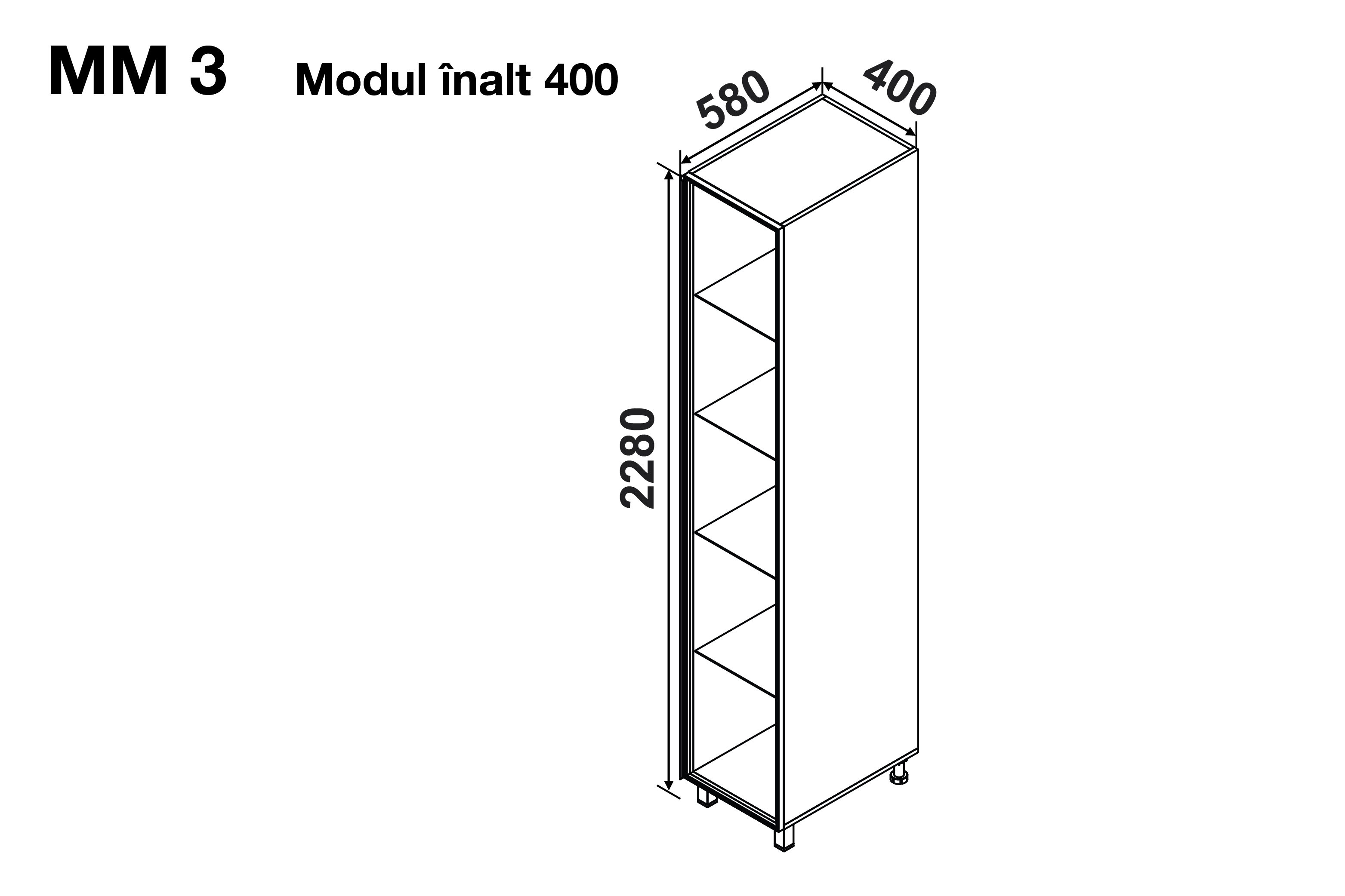 Modul GLORIA MM3 400 (modul înalt vitrină) — Capucino