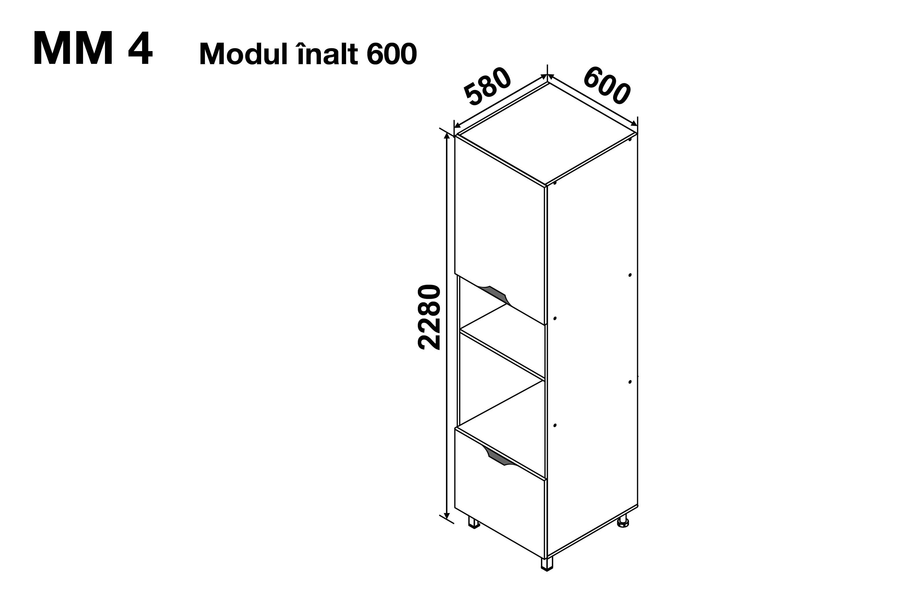 Modul GLORIA MM 4 600 (modul înalt cuptor/microunde) — Capucino
