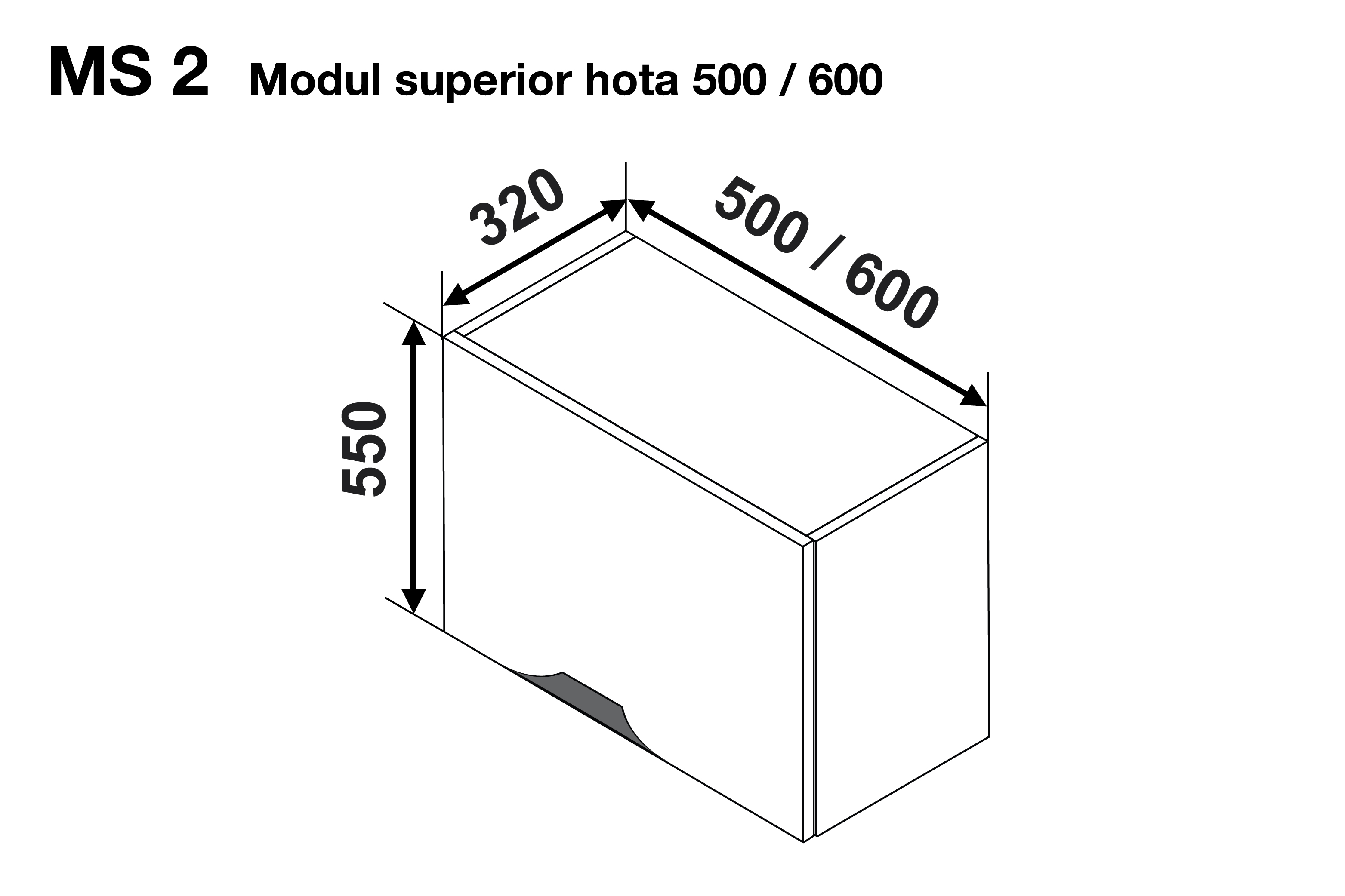 Upper module GLORIA MS2 600 (hood) — Cappuccino