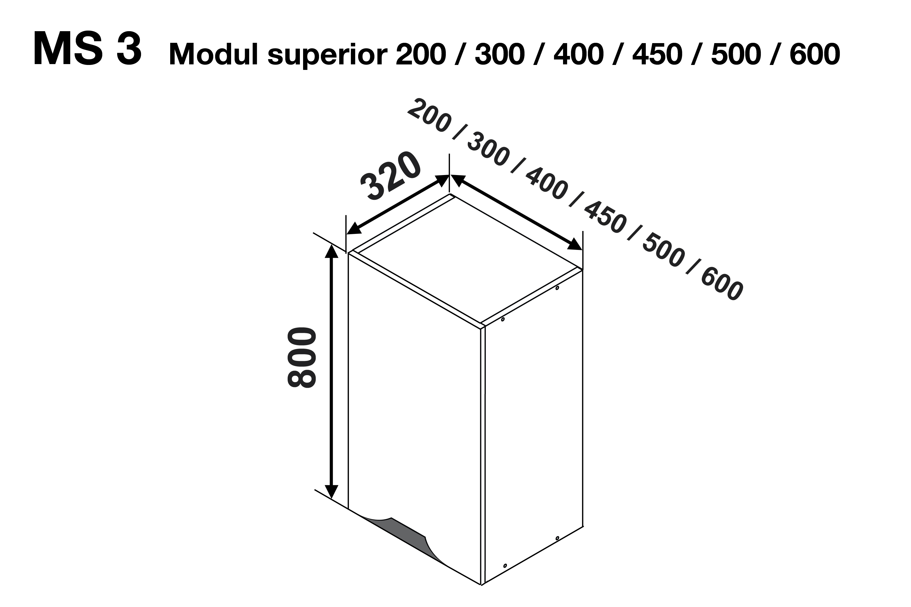 Upper module GLORIA MS3 200 (1 door) — Cappuccino