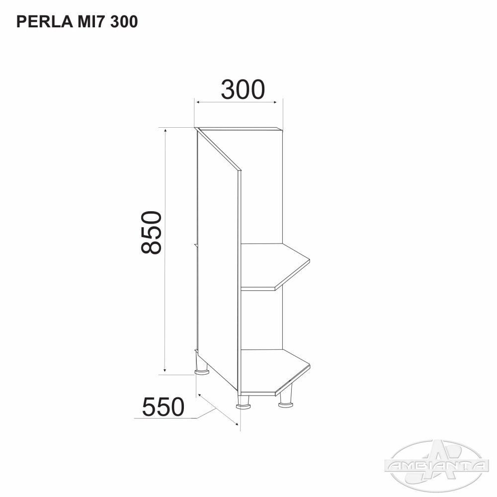 Dulap PERLA MI7 300 (modul inferior anexa) — Antracit