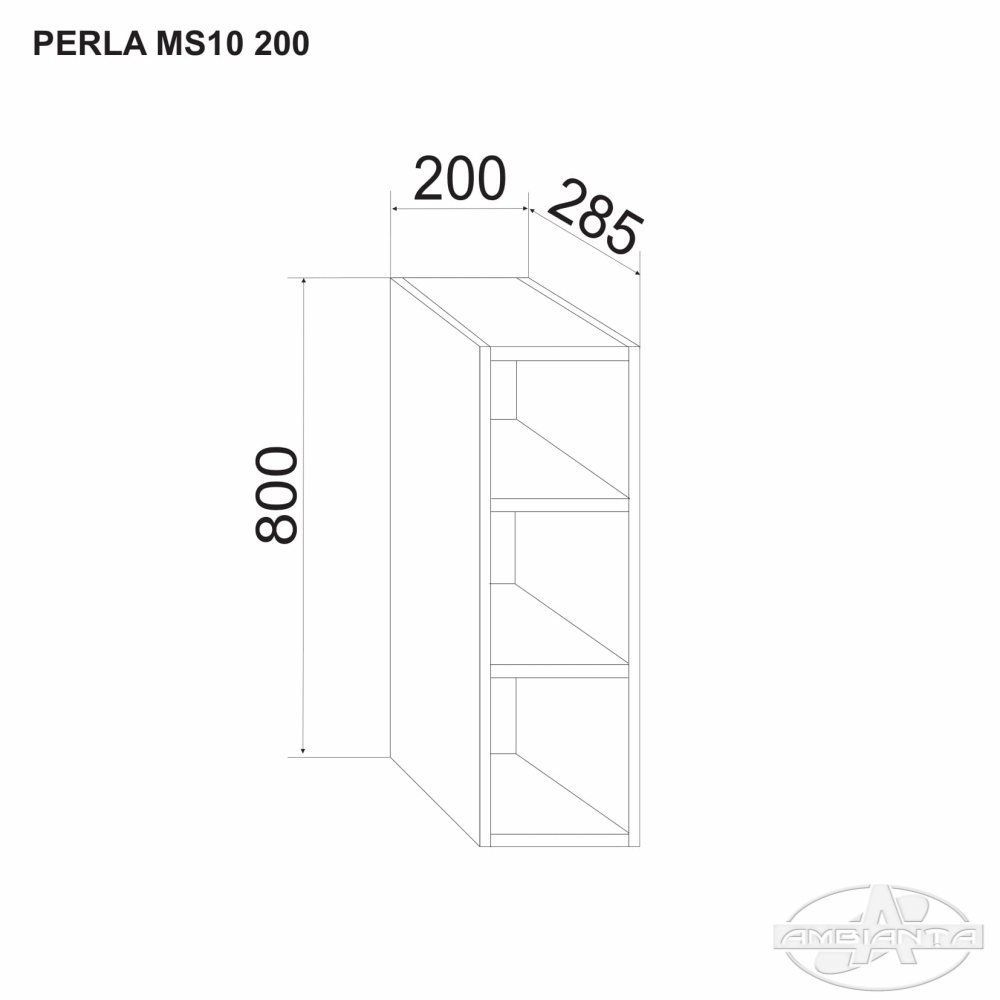 Dulap PERLA MS10 200 (modul superior) — Antracit