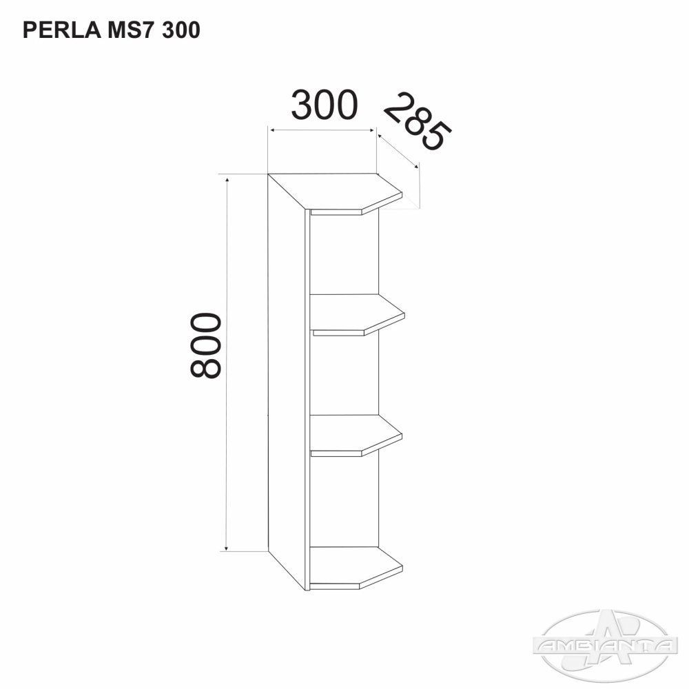Dulap PERLA MS7 300 (modul superior anexa) — Antracit