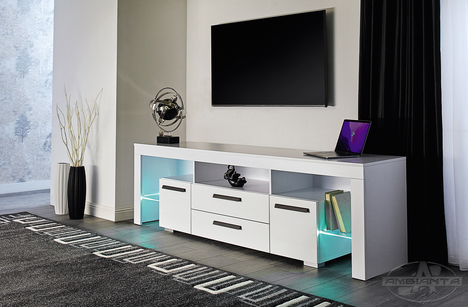 Comoda TV City 1.6m — Alb