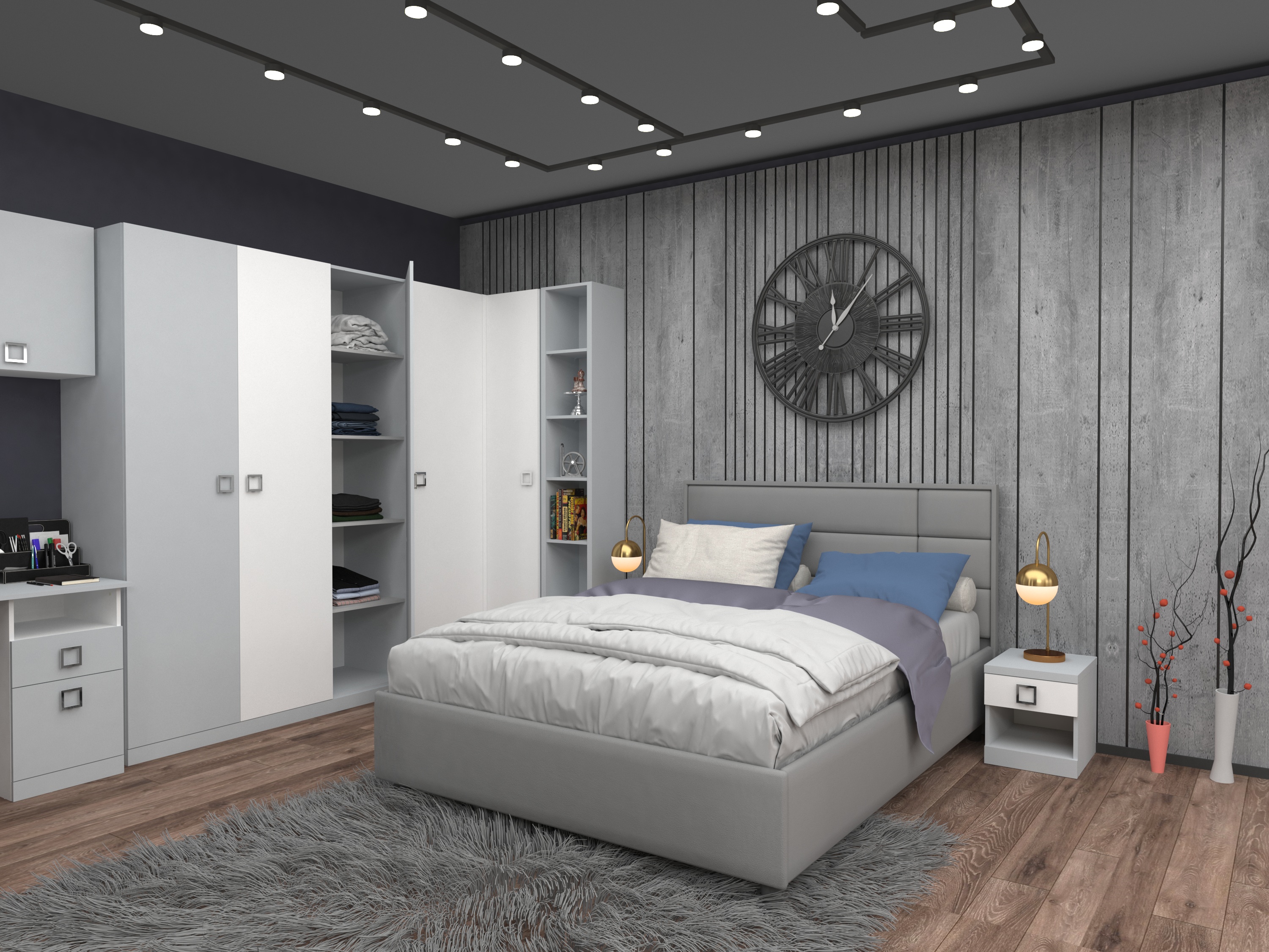 Amigo bed 1.6m — Gray