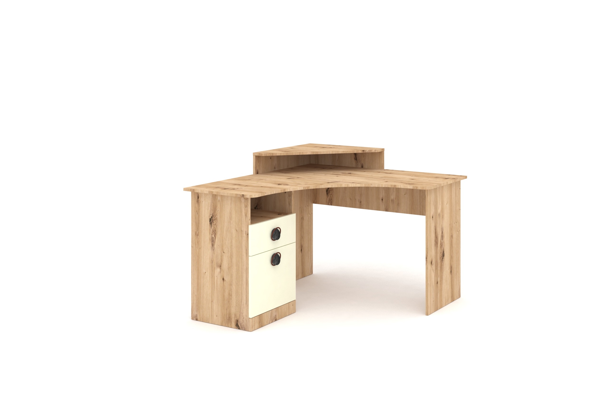 AMIGO Corner Computer Desk — Artisan — Cream