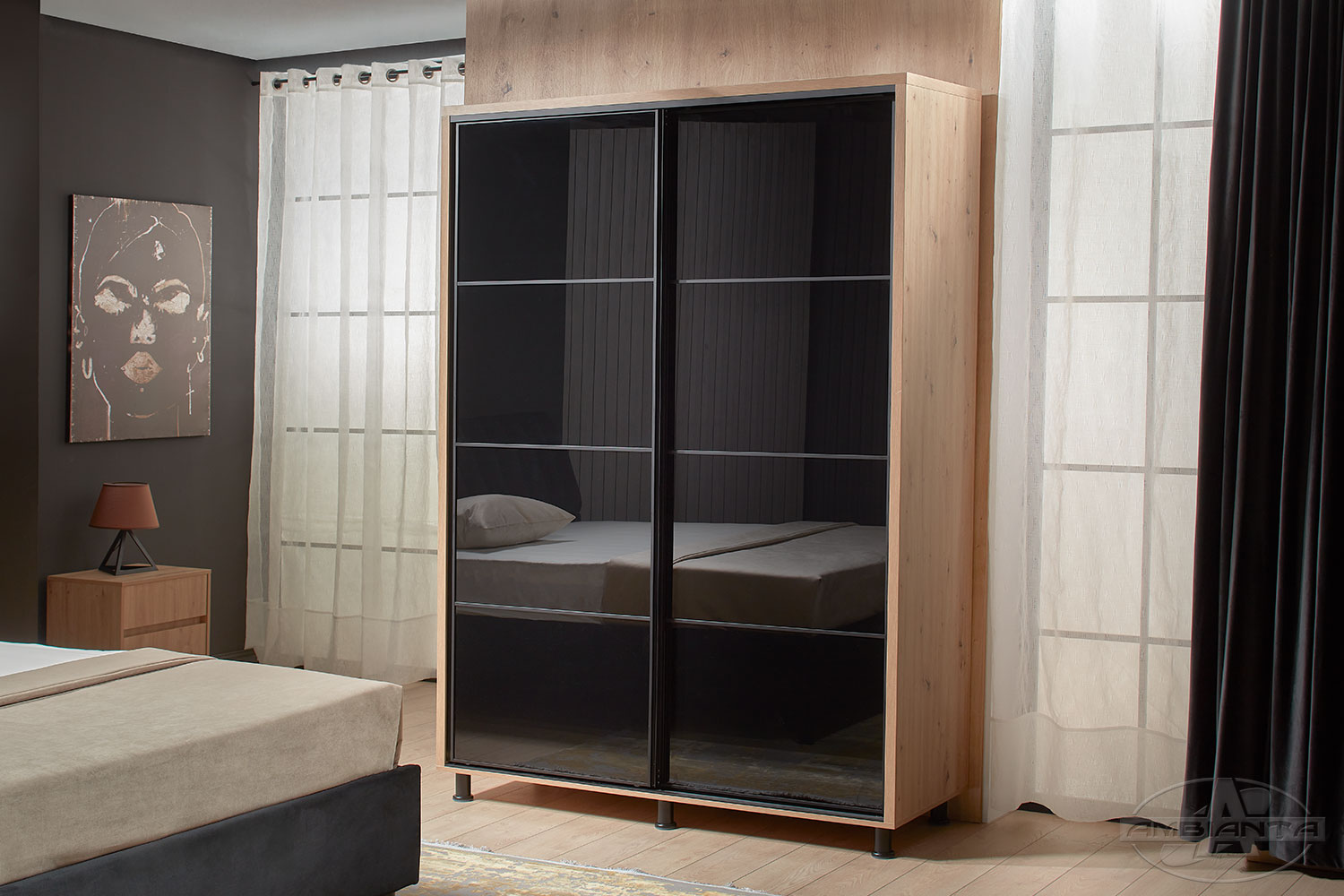 Wardrobe TORINO glass 1.6 m — Artisan