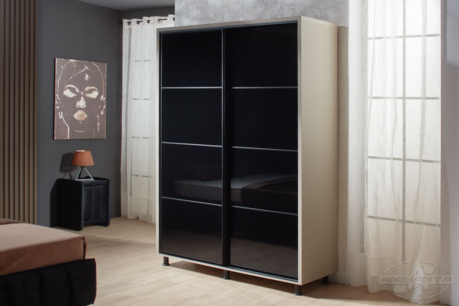 Wardrobe TORINO glass 1.6 m — Fungo