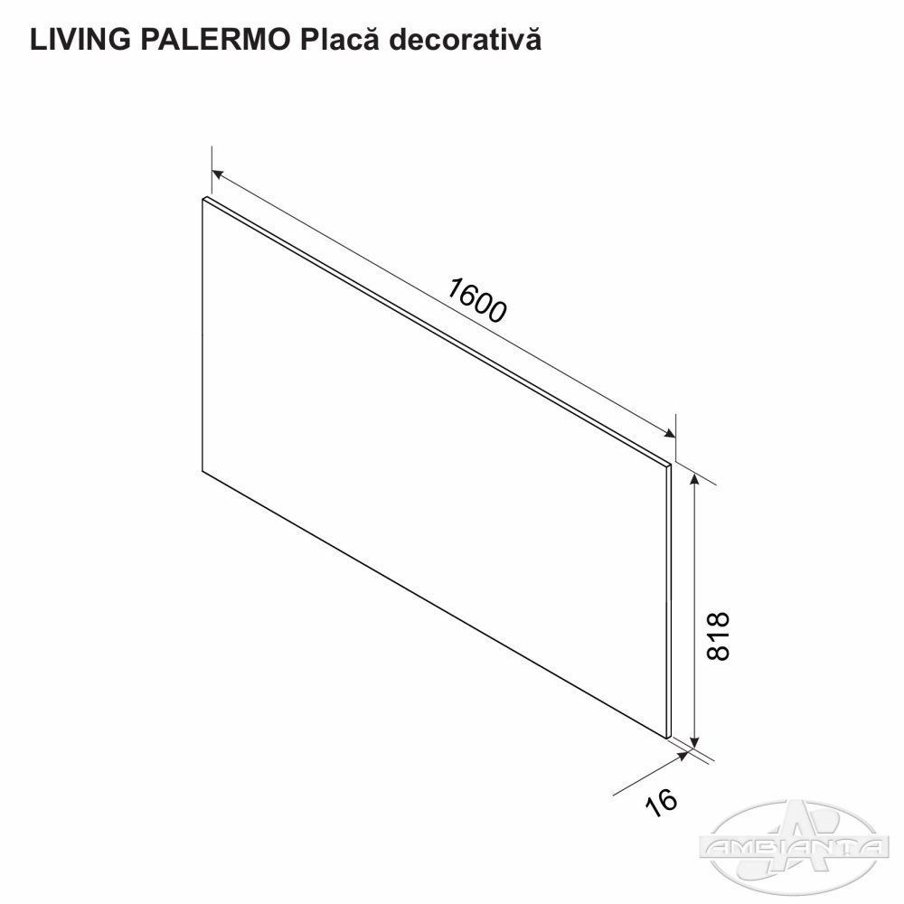 PALERMO decorative panel — White-Bardolino
